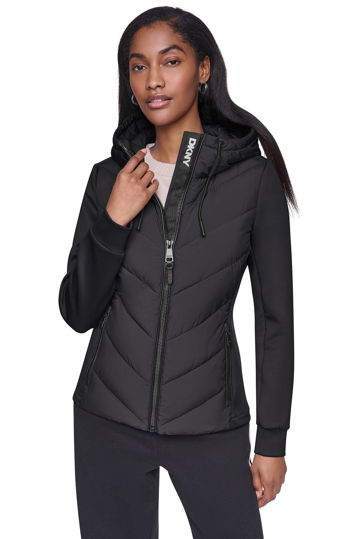 MIXED MEDIA PACKABLE JACKET
