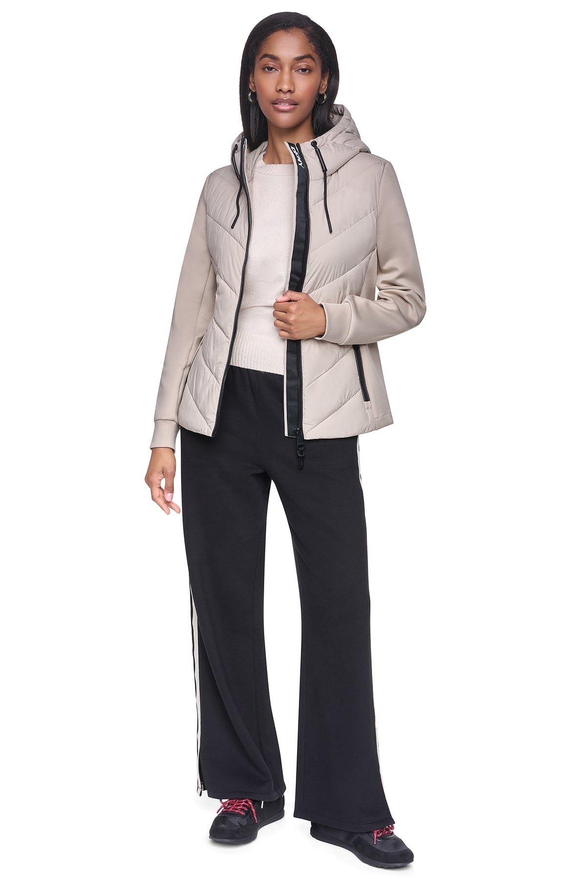 MIXED MEDIA PACKABLE JACKET