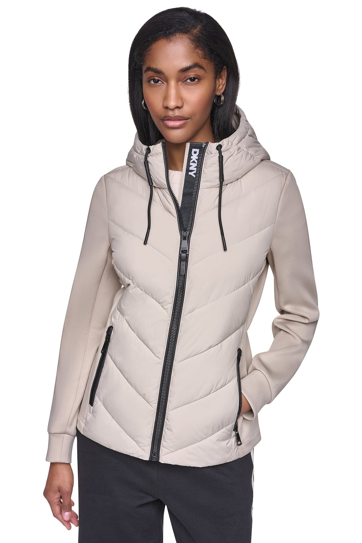 MIXED MEDIA PACKABLE JACKET
