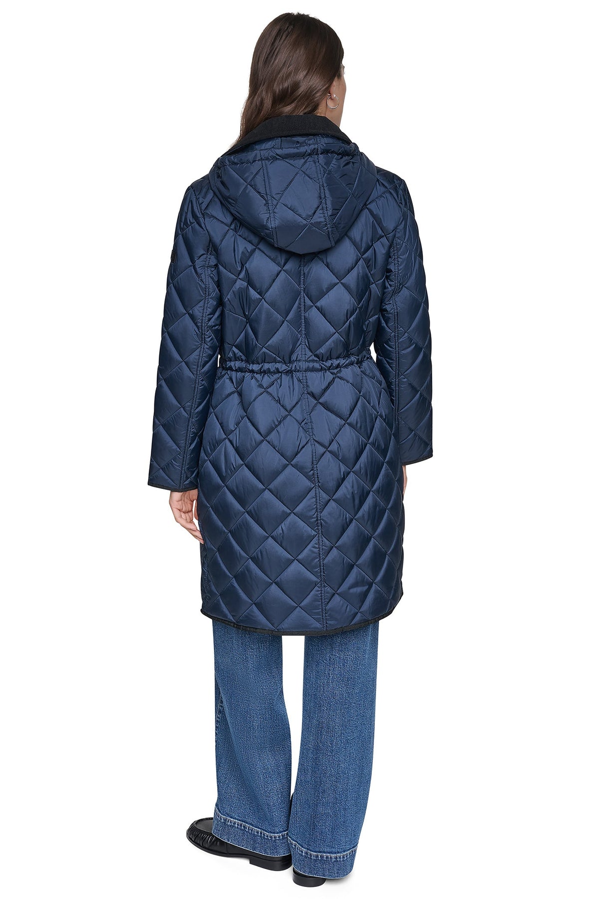 CORDUROY COLLAR HOODED QUILTED COAT