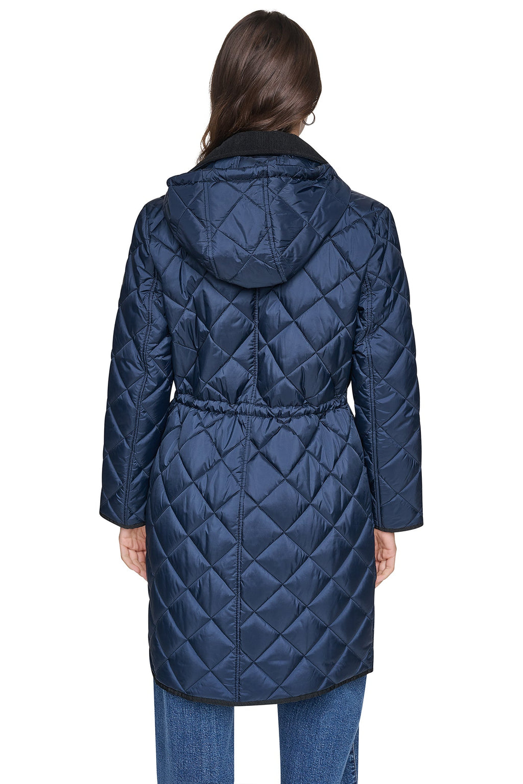 CORDUROY COLLAR HOODED QUILTED COAT