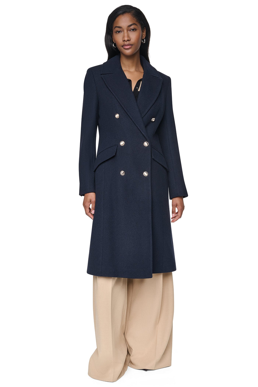 MILITARY TWILL WOOL COAT