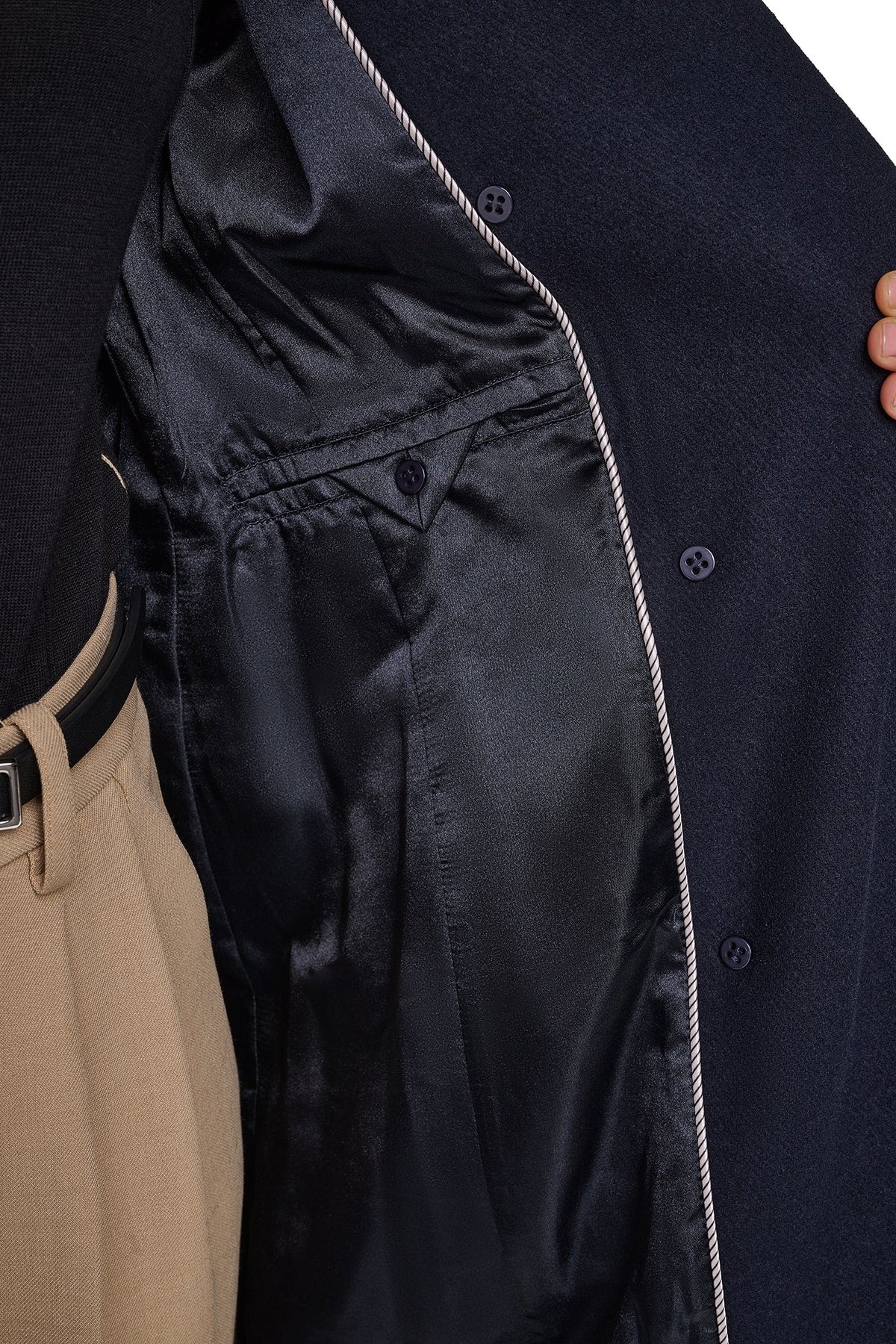 MILITARY TWILL WOOL COAT