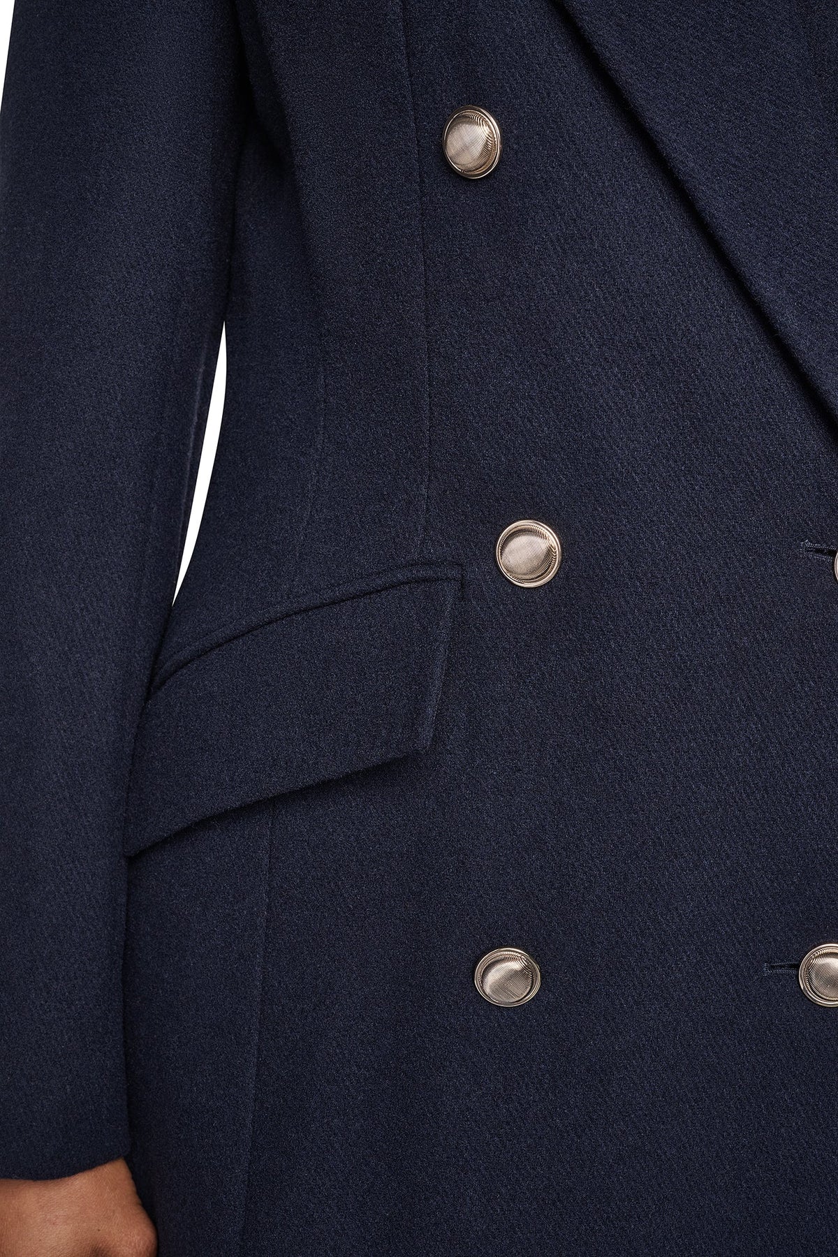 MILITARY TWILL WOOL COAT