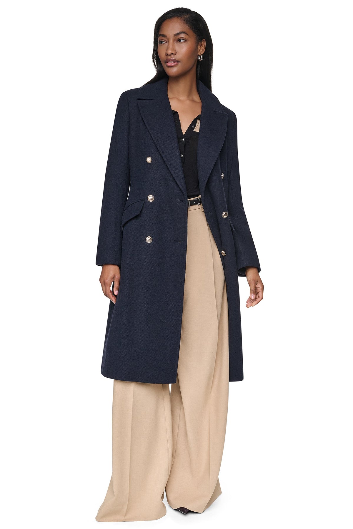 MILITARY TWILL WOOL COAT
