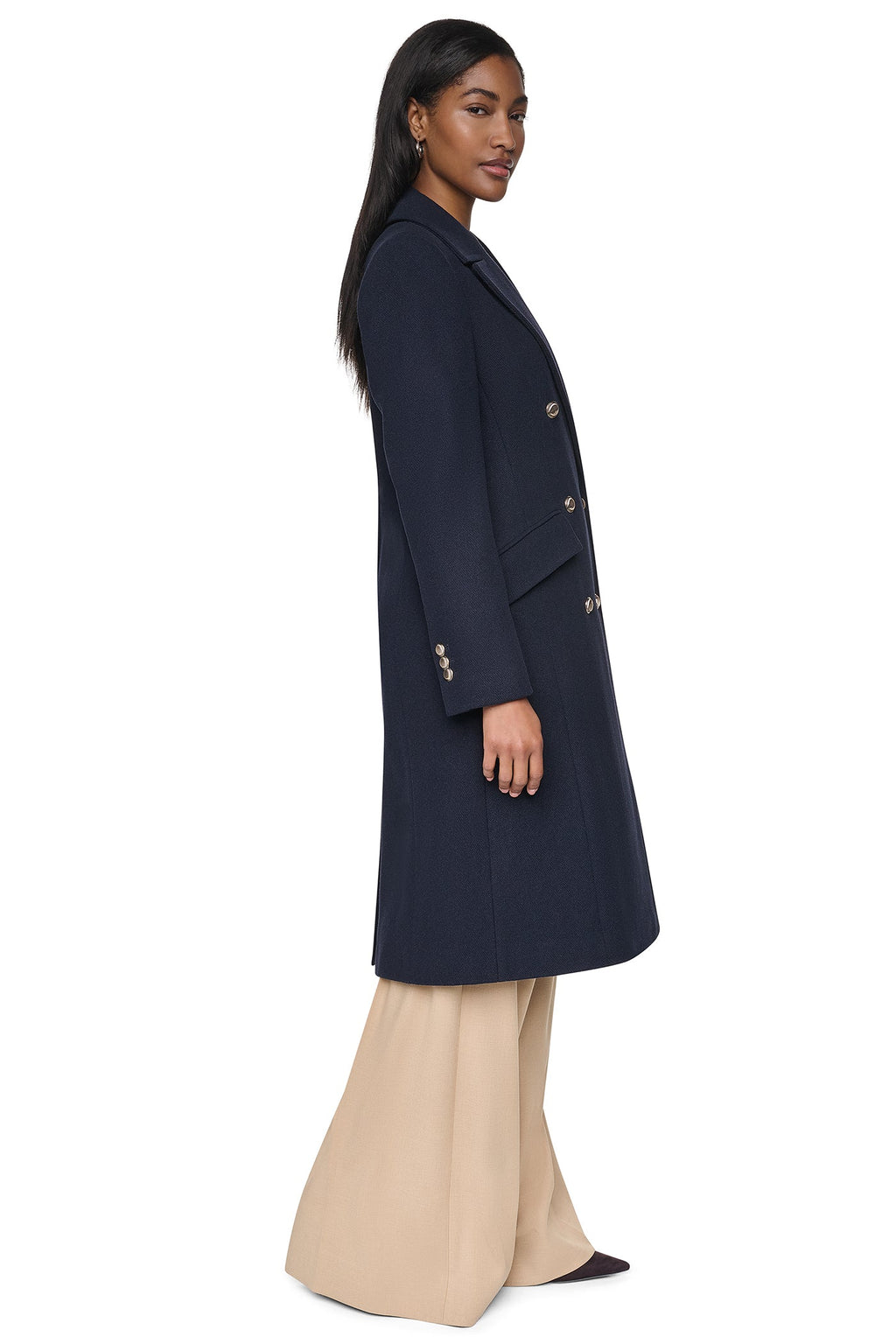 MILITARY TWILL WOOL COAT