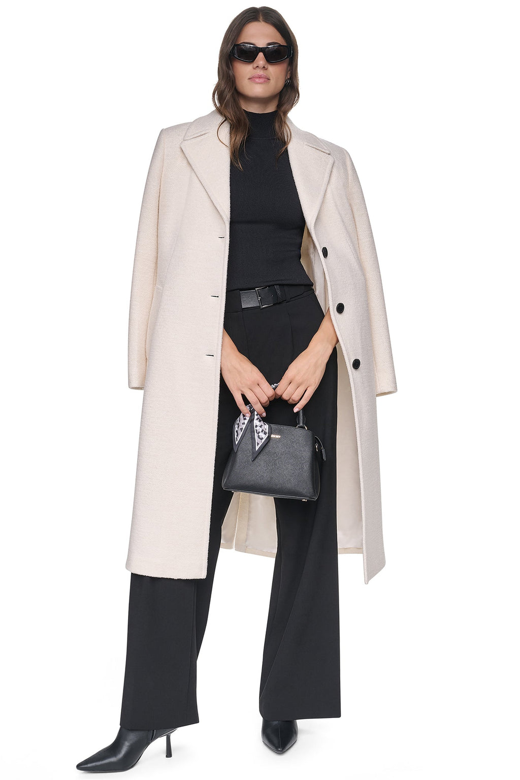 SINGLE BREASTED BOUCLÉ WOOL-BLEND COAT