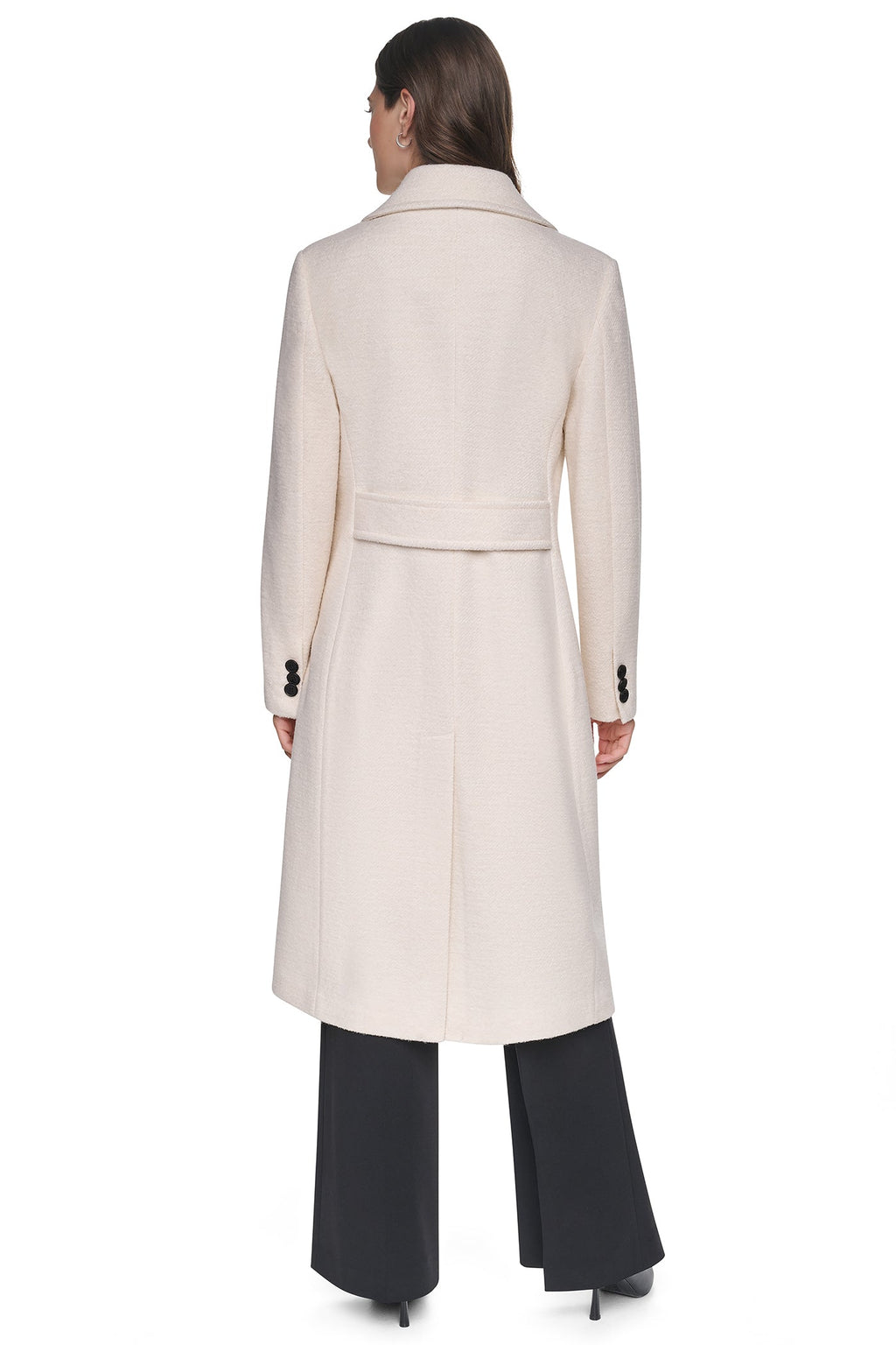 SINGLE BREASTED BOUCLÉ WOOL-BLEND COAT
