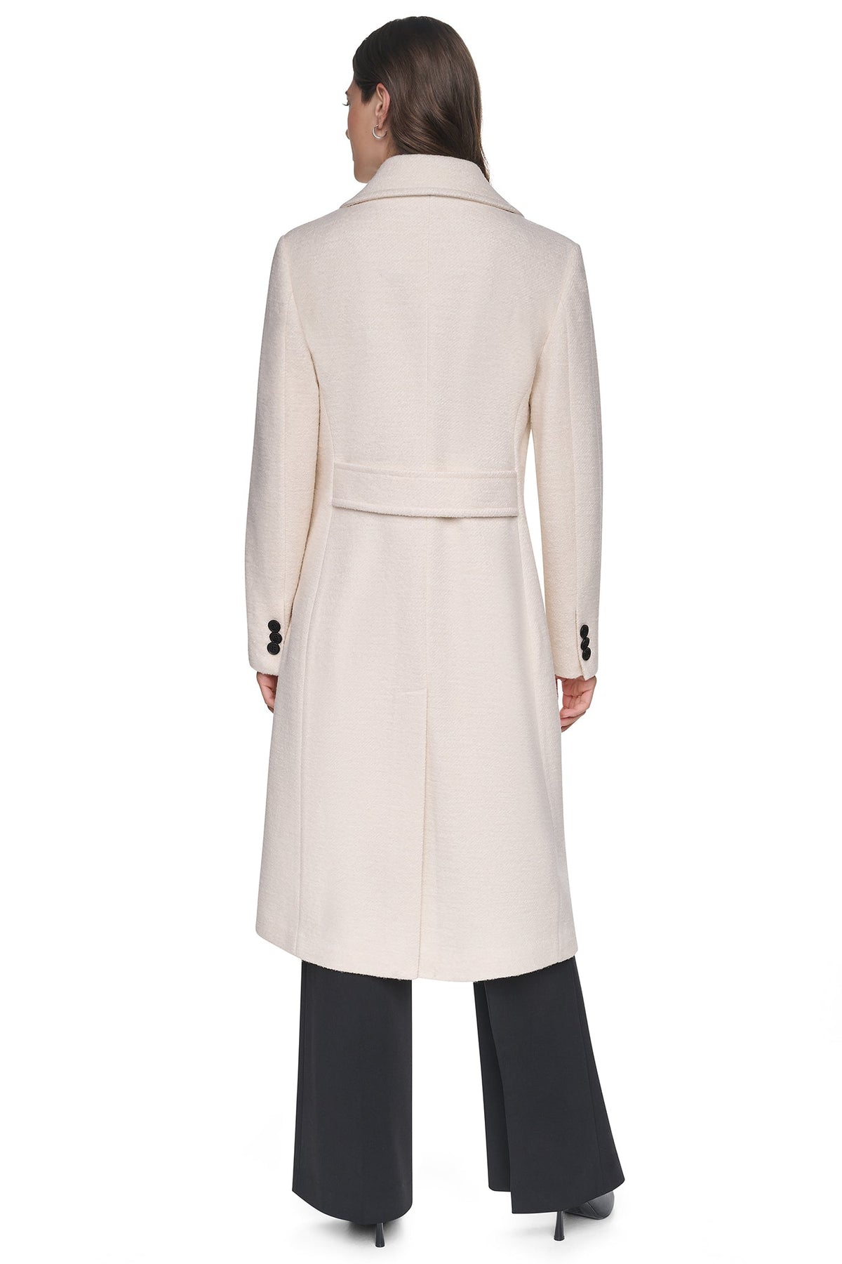 SINGLE BREASTED BOUCLÉ WOOL-BLEND COAT