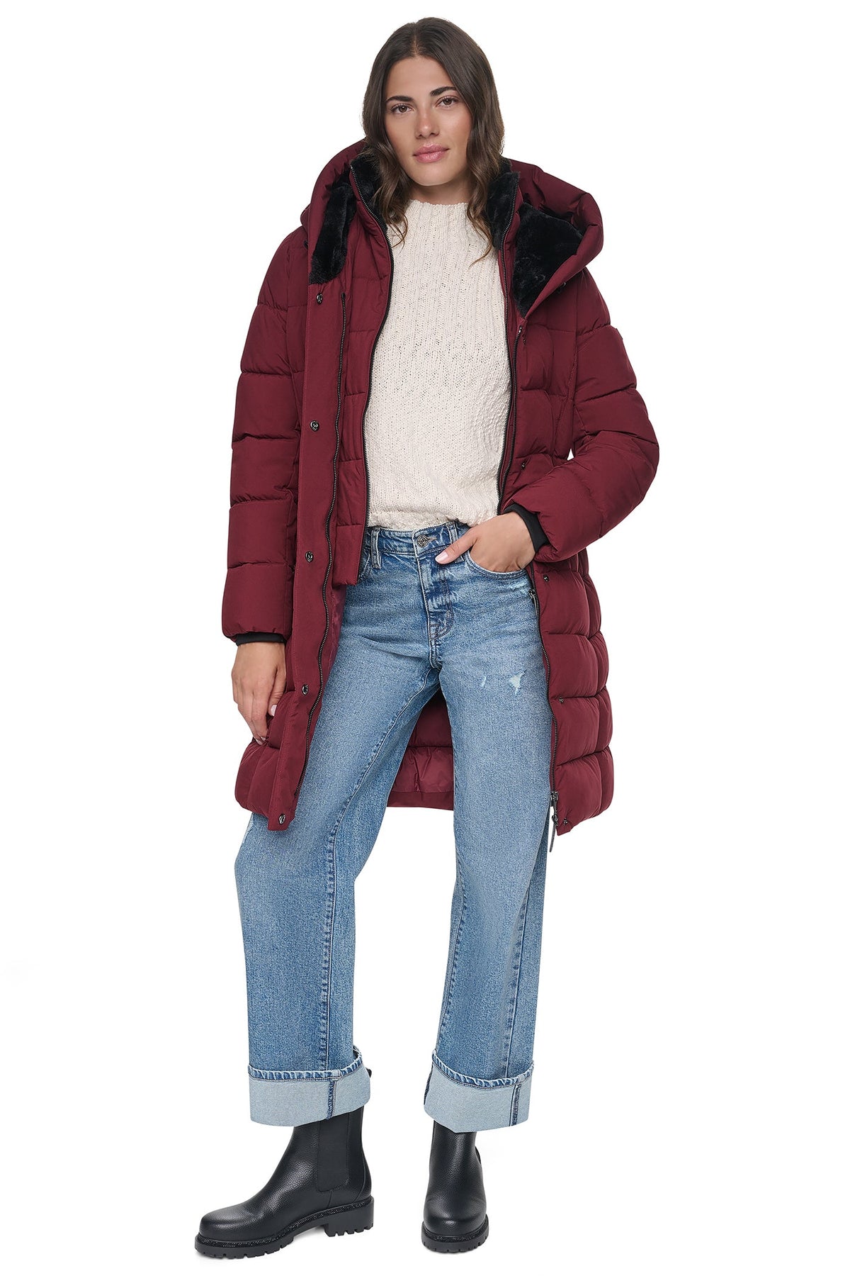 LONG BELTED LAYERED PUFFER