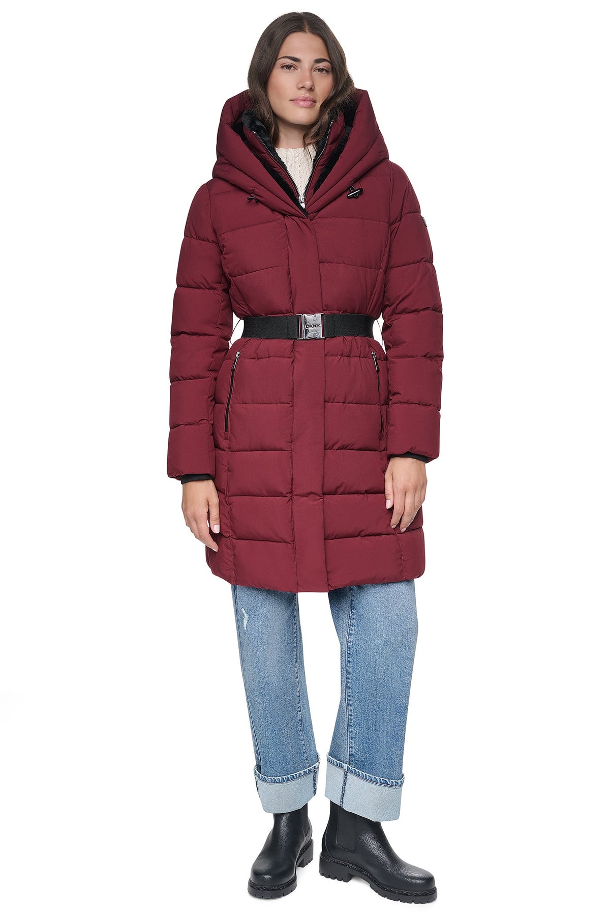 LONG BELTED LAYERED PUFFER