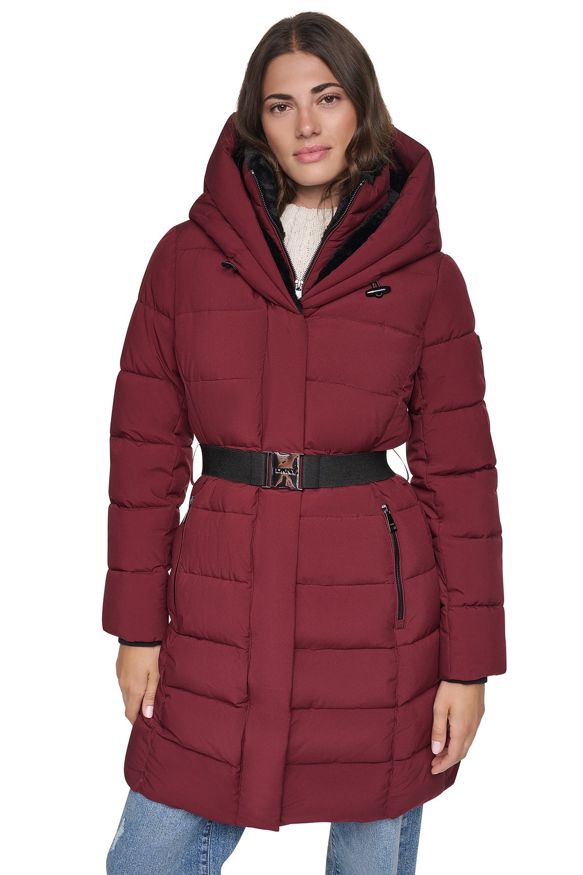 LONG BELTED LAYERED PUFFER