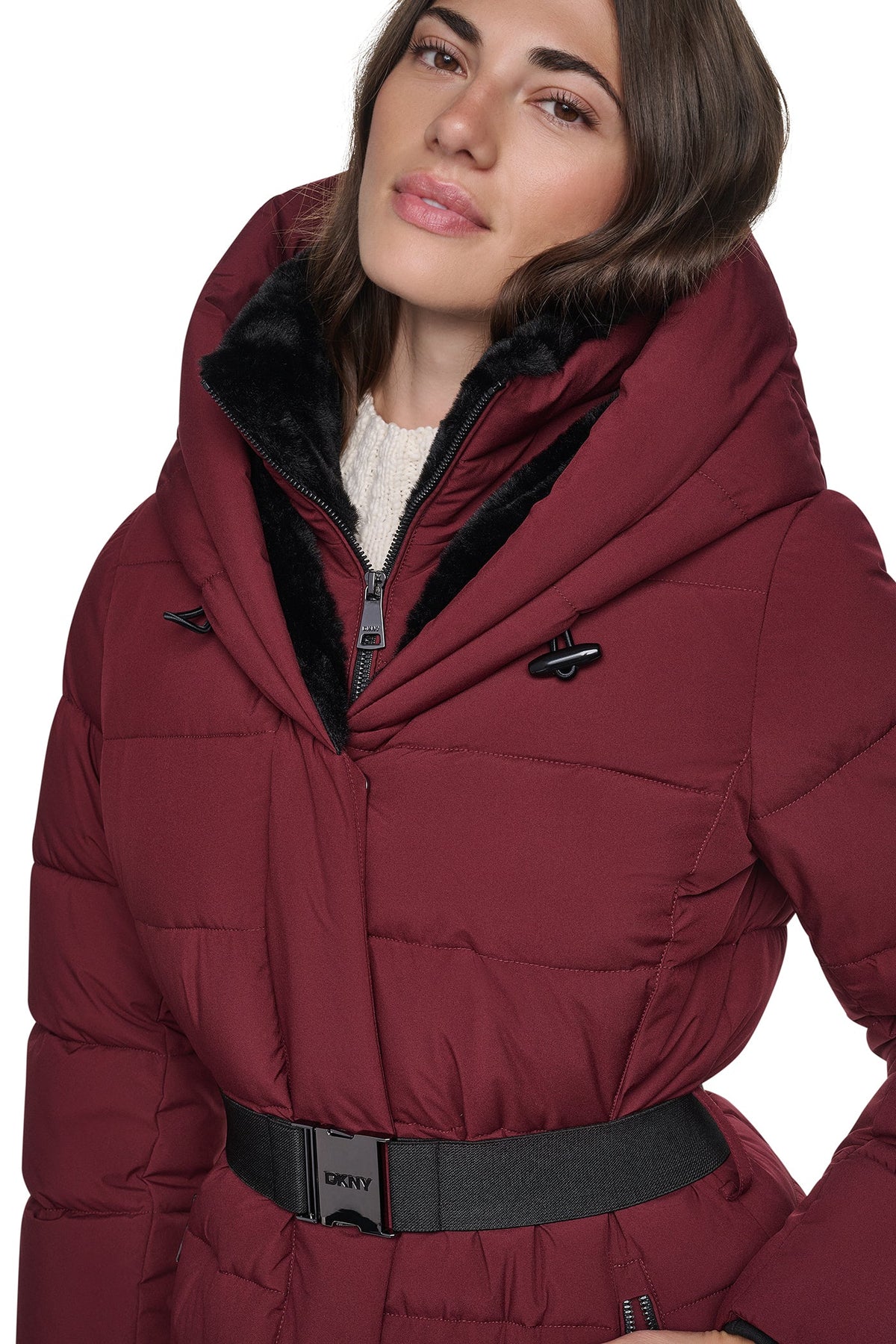 LONG BELTED LAYERED PUFFER
