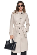 VEGAN LEATHER BELTED TRENCH