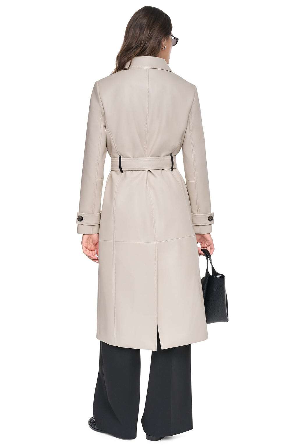 VEGAN LEATHER BELTED TRENCH