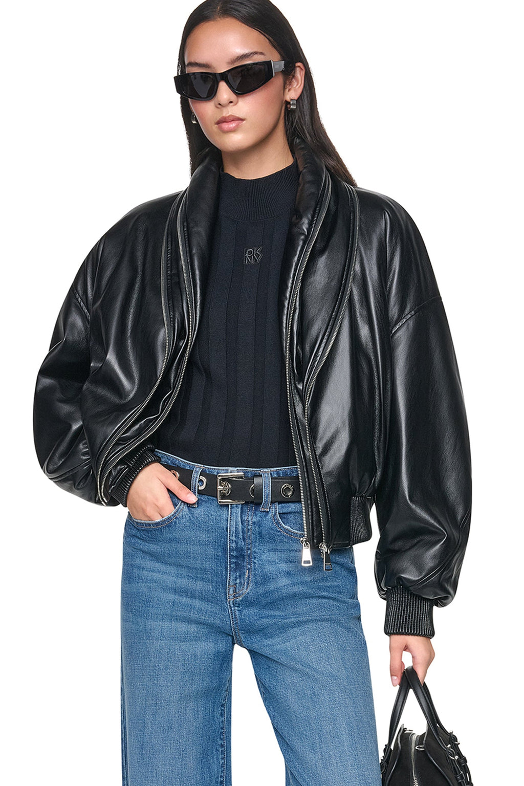 VEGAN LEATHER BOMBER JACKET