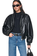 VEGAN LEATHER BOMBER JACKET