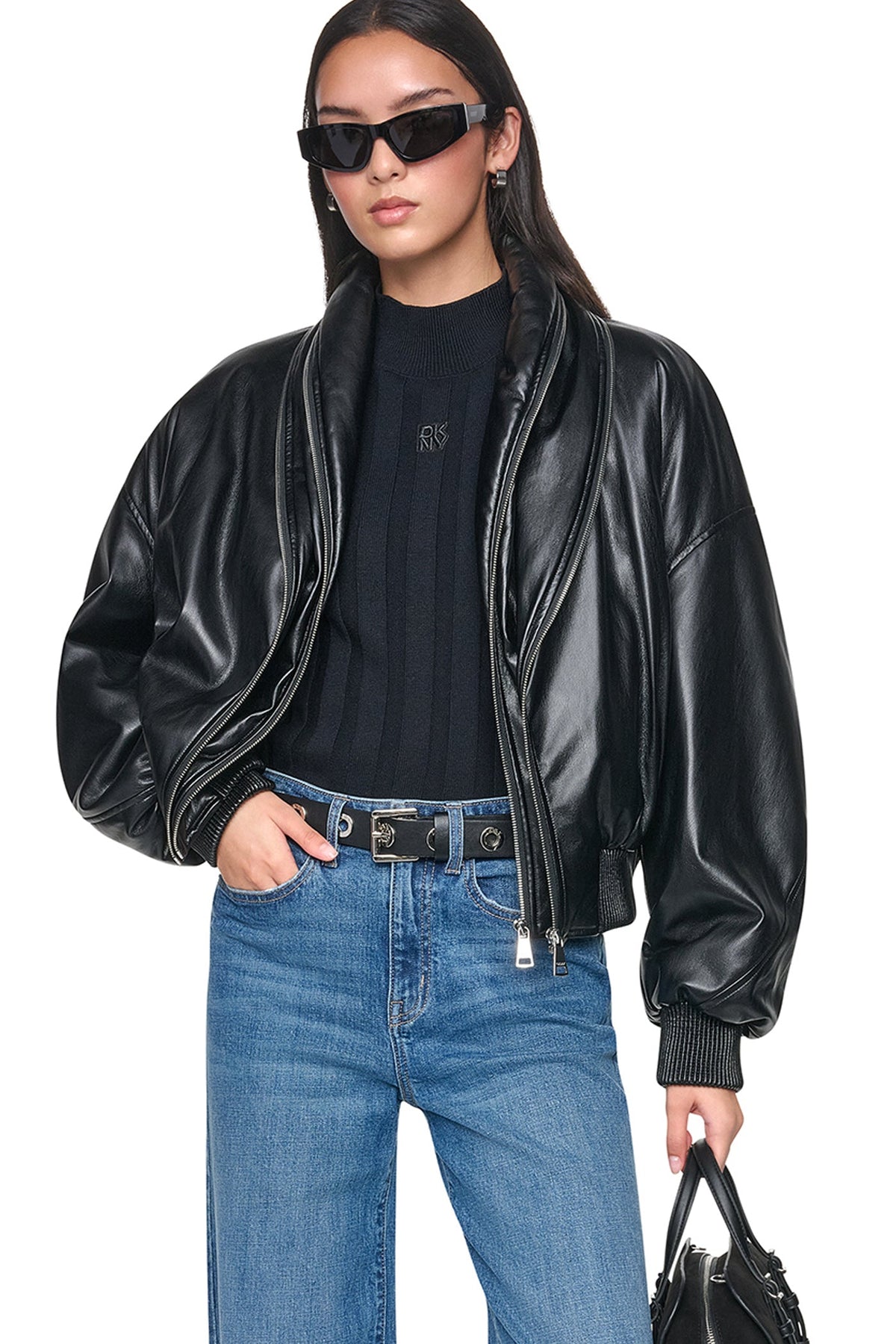 VEGAN LEATHER BOMBER JACKET