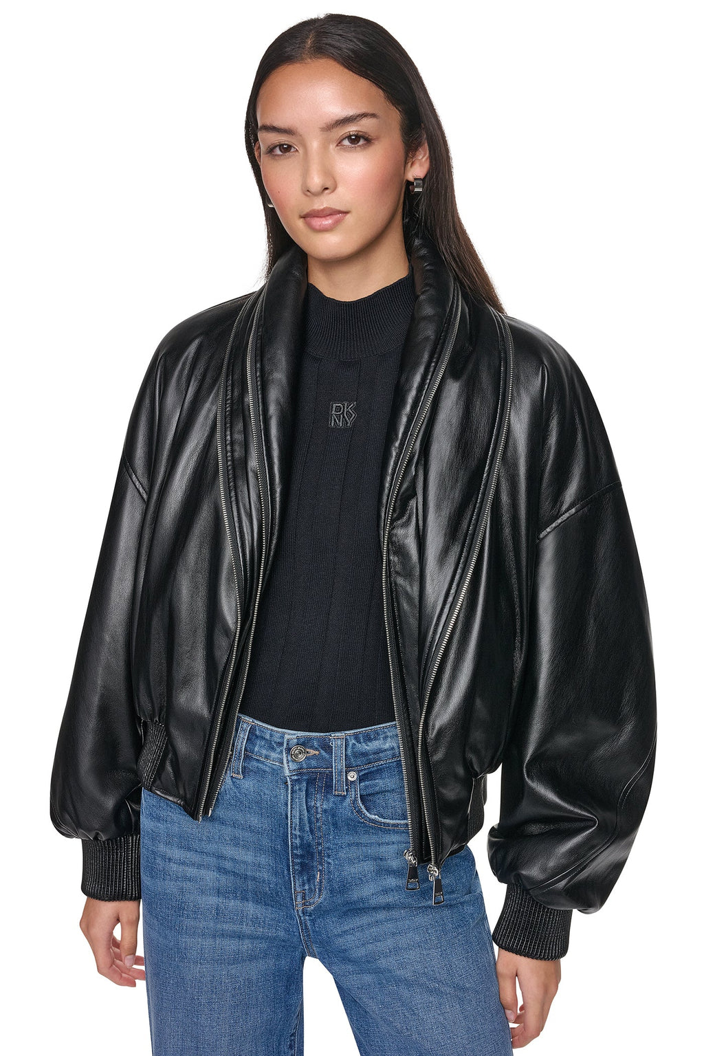 VEGAN LEATHER BOMBER JACKET
