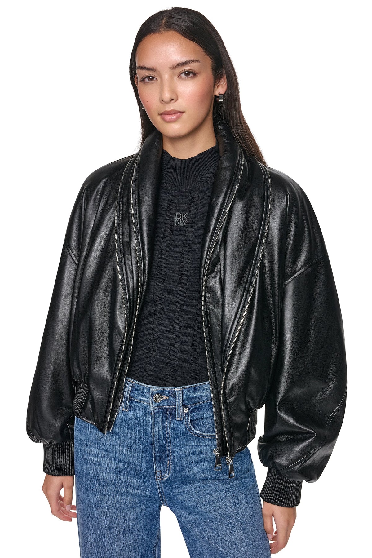 VEGAN LEATHER BOMBER JACKET