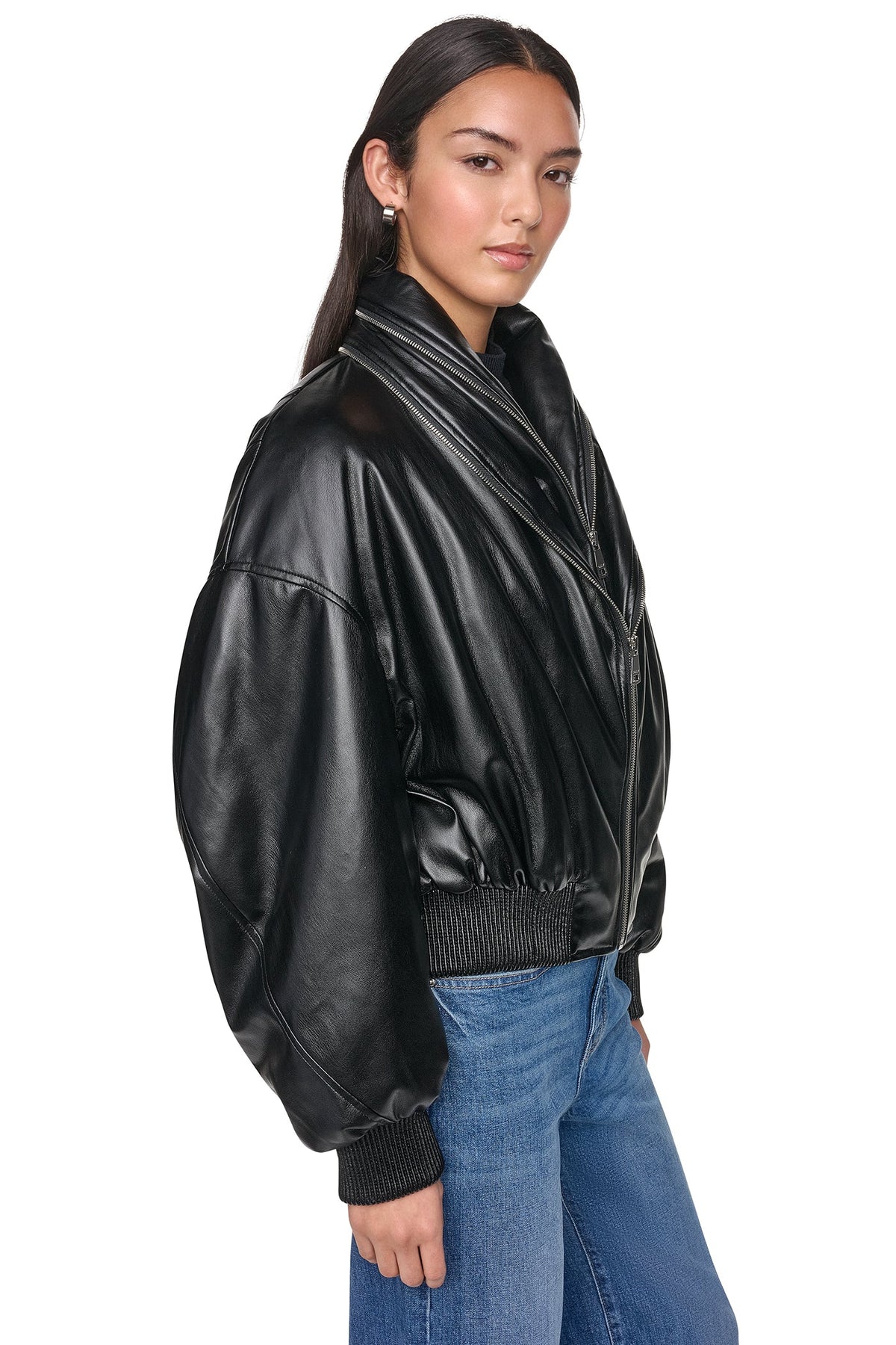 VEGAN LEATHER BOMBER JACKET