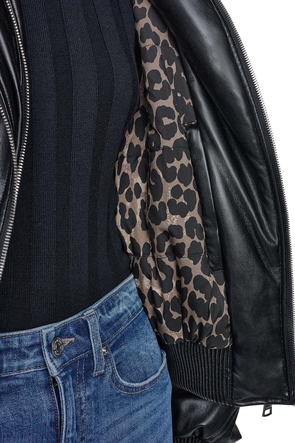 VEGAN LEATHER BOMBER JACKET