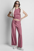 MID-RISE SPACEDYE WIDE-LEG PANT