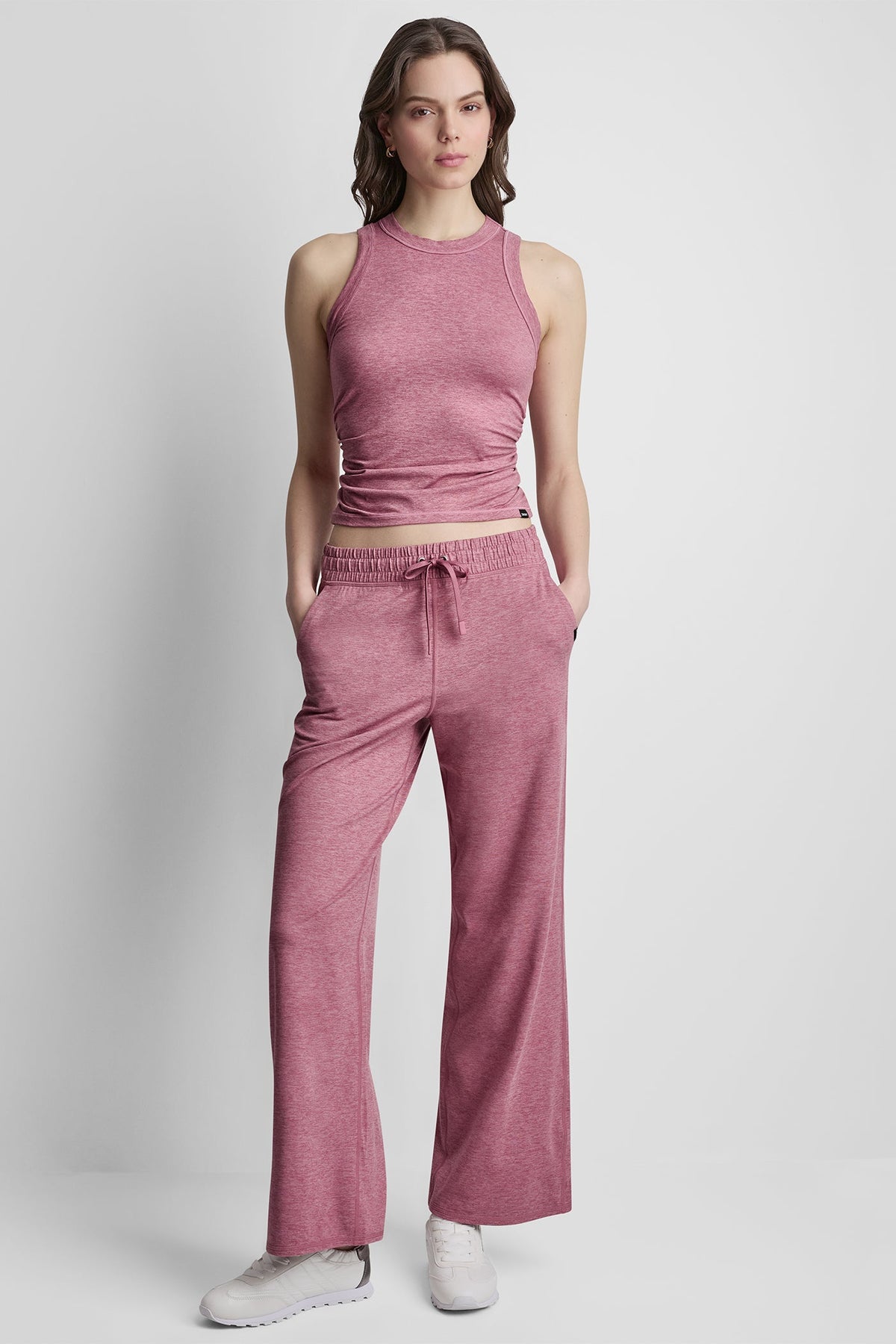 MID-RISE SPACEDYE WIDE-LEG PANT
