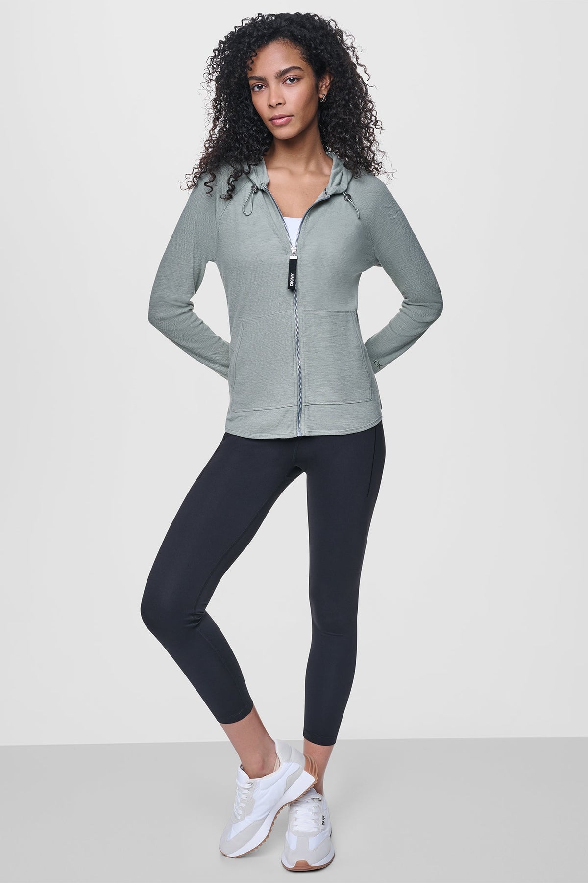 COTTON-BLEND SLUB WAFFLE-KNIT HOODIE