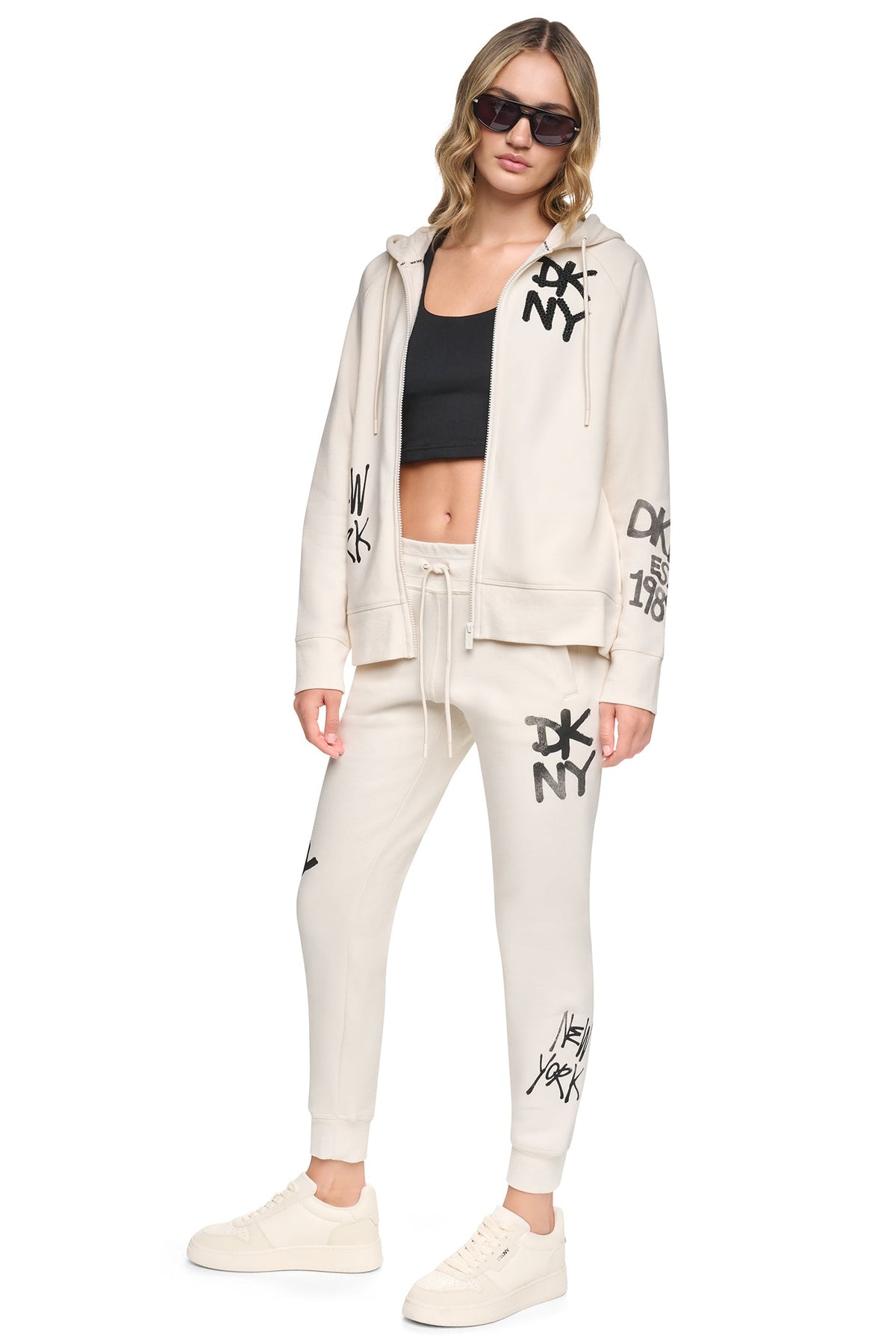 GRAFFITI RHINESTONE FULL-ZIP HOODIE