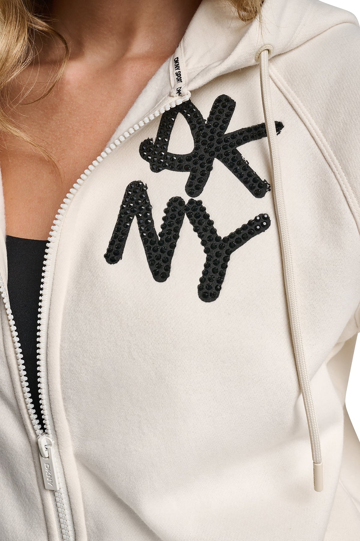 GRAFFITI RHINESTONE FULL-ZIP HOODIE