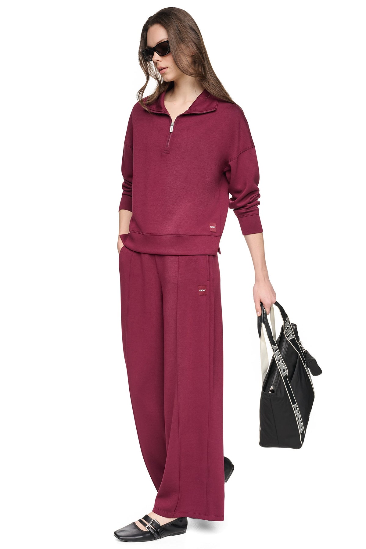 HIGH-RISE PINTUCKED WIDE-LEG PANT