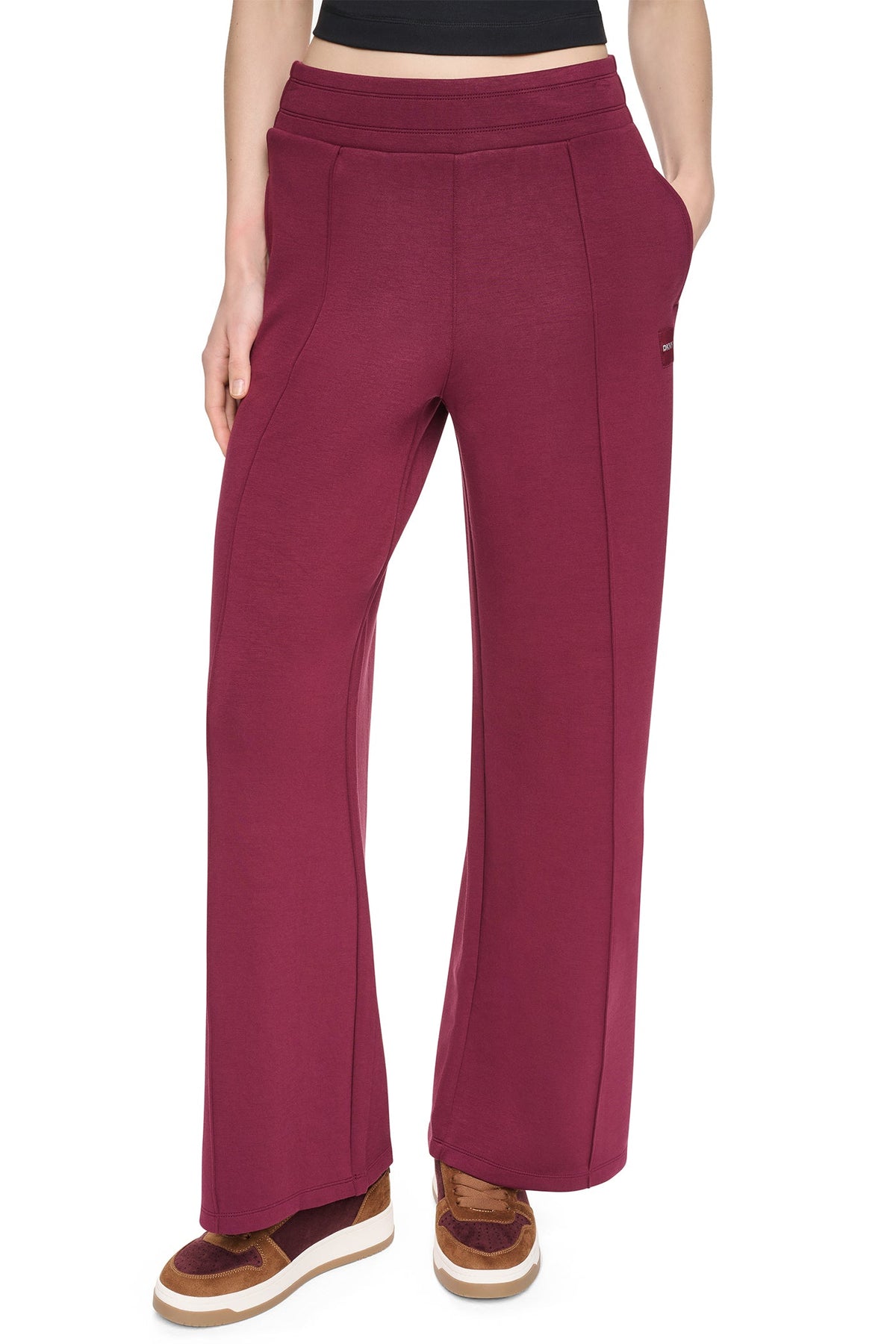HIGH-RISE PINTUCKED WIDE-LEG PANT