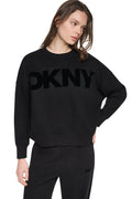 FLOCKED VARSITY LOGO SWEATSHIRT