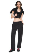 HIGH RISE FLOCKED LOGO RELAXED PANT