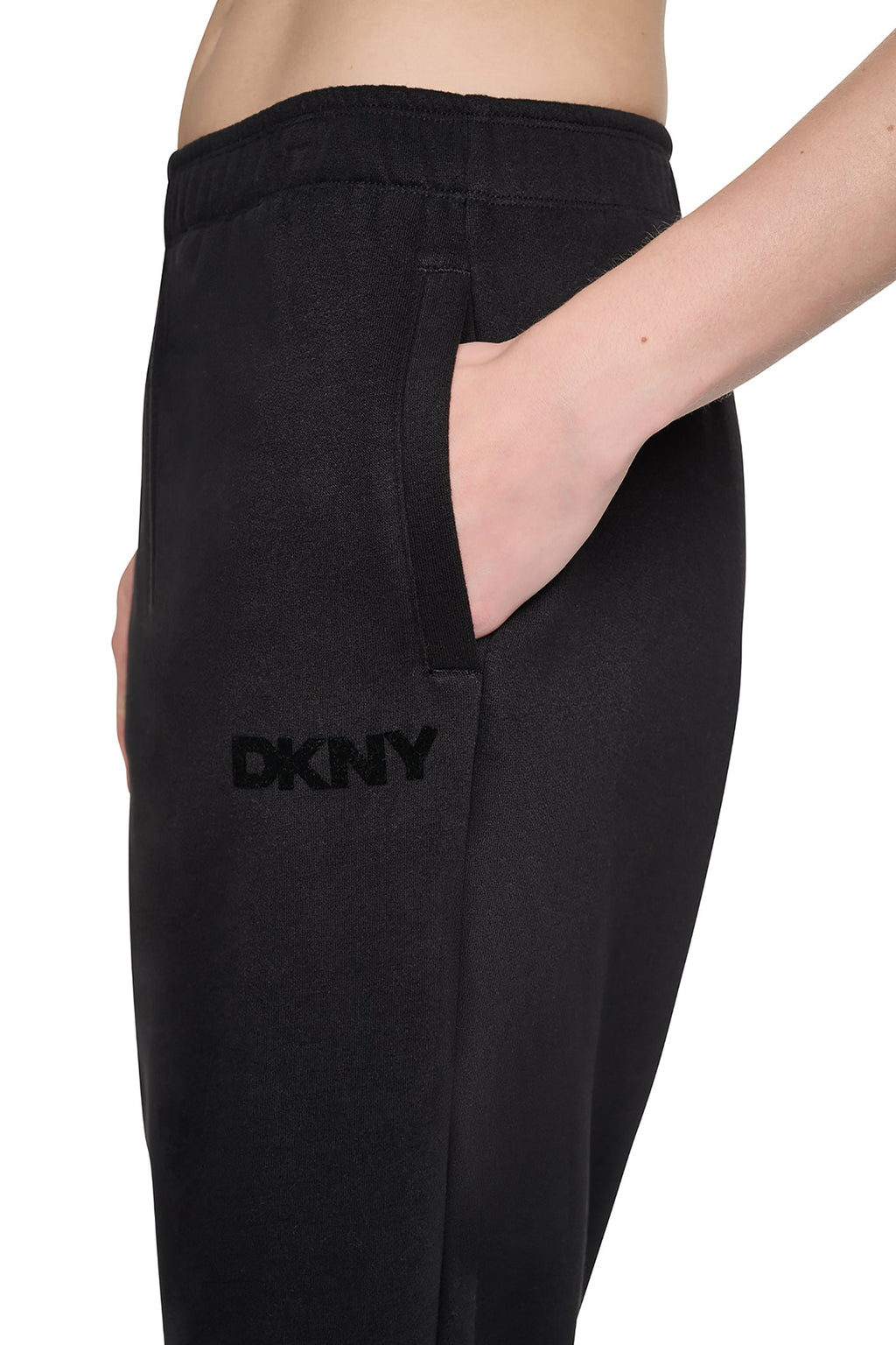 HIGH RISE FLOCKED LOGO RELAXED PANT