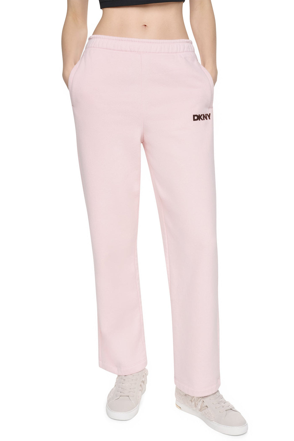 HIGH RISE FLOCKED LOGO RELAXED PANT