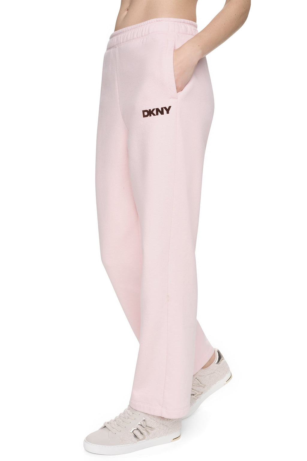 HIGH RISE FLOCKED LOGO RELAXED PANT