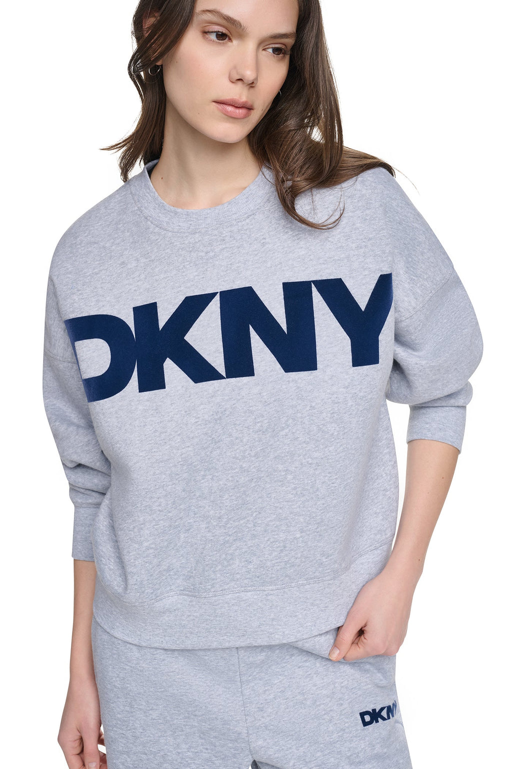 FLOCKED VARSITY LOGO SWEATSHIRT