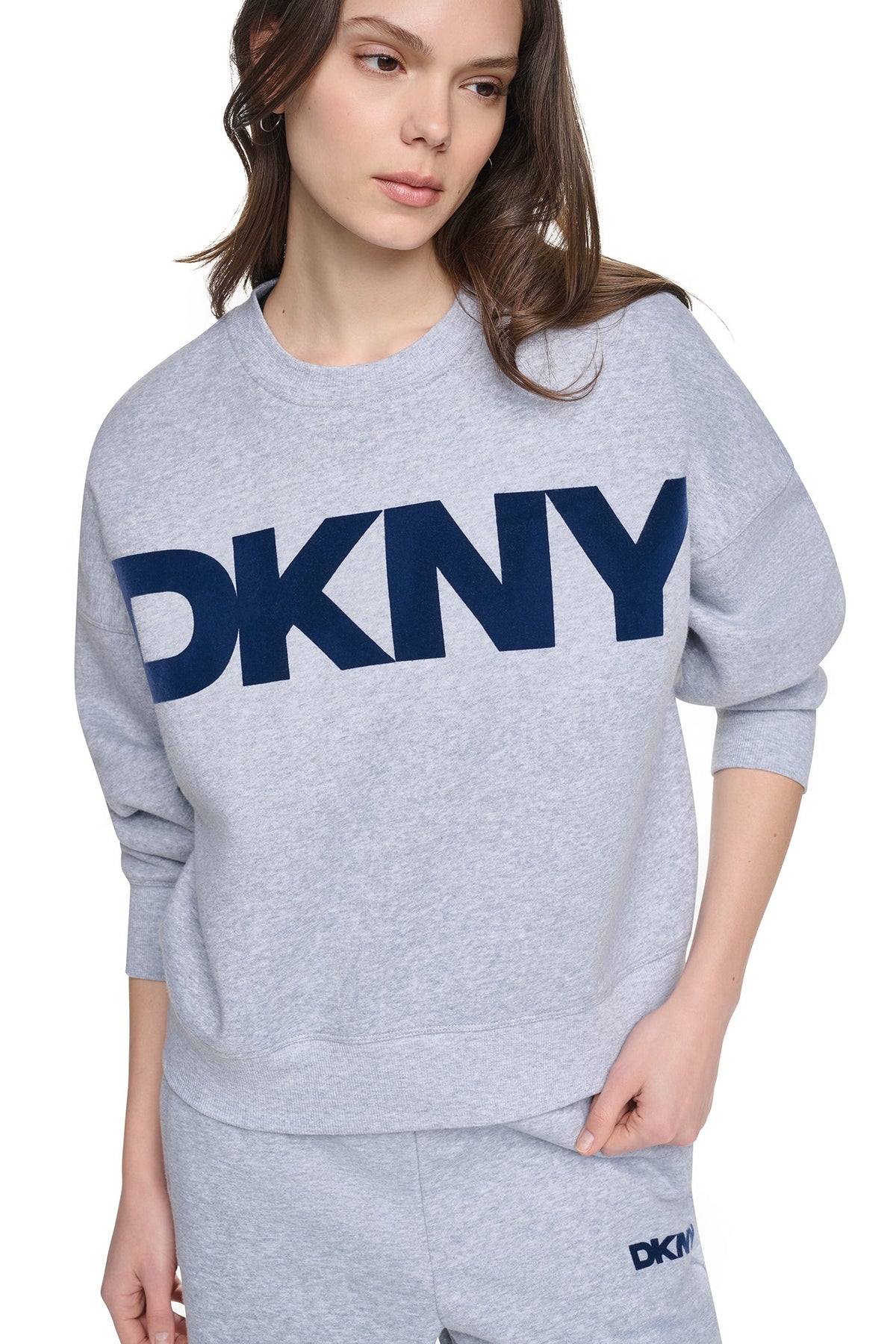 FLOCKED VARSITY LOGO SWEATSHIRT