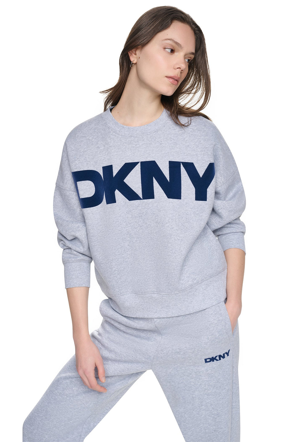 FLOCKED VARSITY LOGO SWEATSHIRT