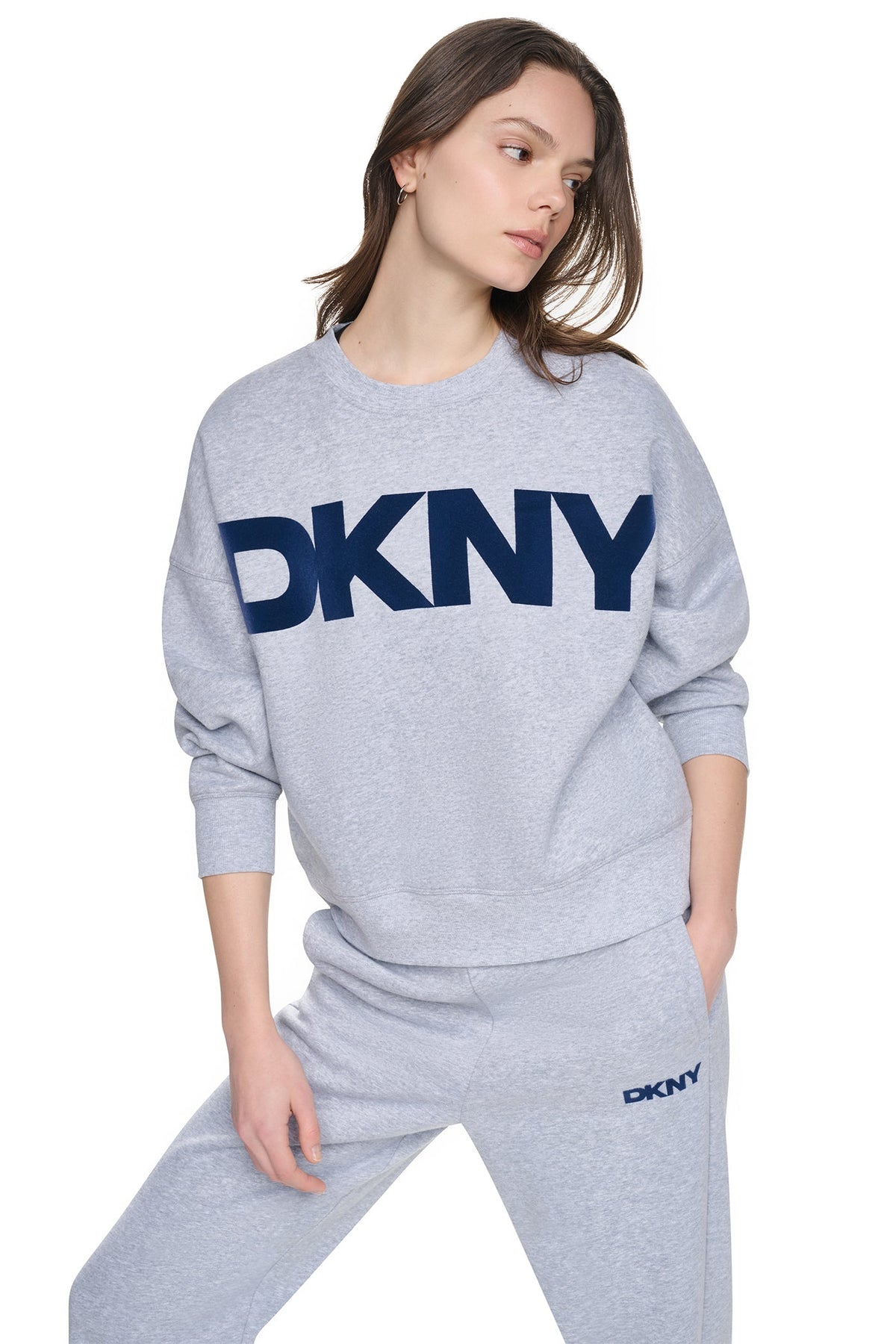 FLOCKED VARSITY LOGO SWEATSHIRT