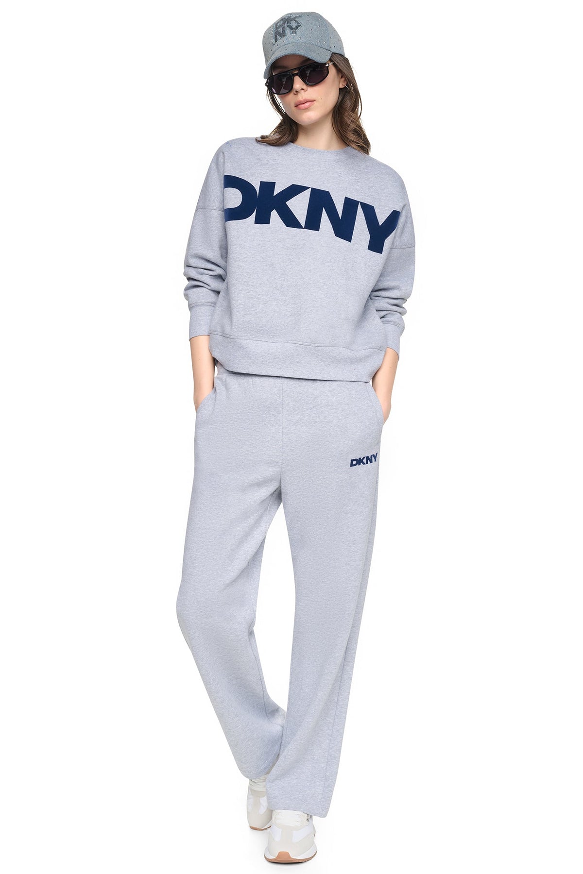 HIGH RISE FLOCKED LOGO RELAXED PANT