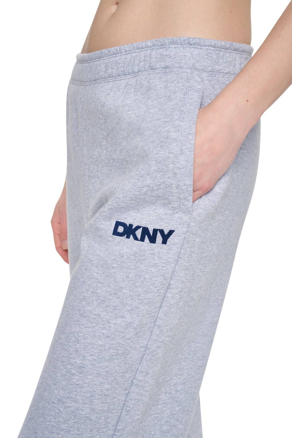 HIGH RISE FLOCKED LOGO RELAXED PANT