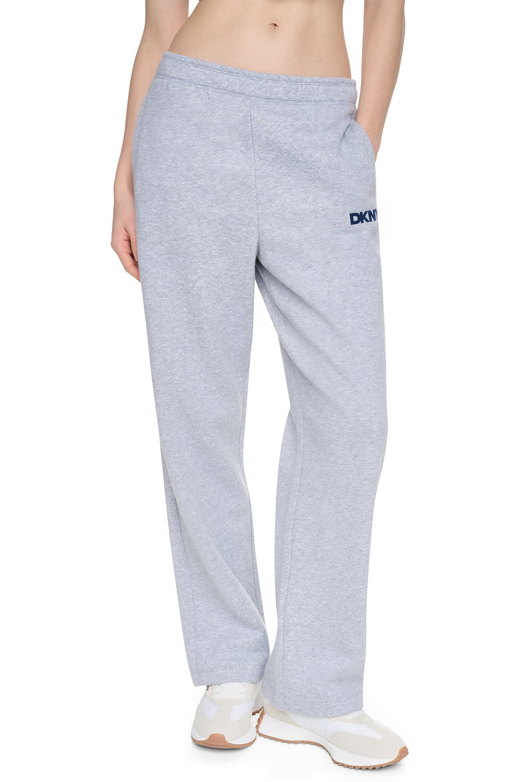 HIGH RISE FLOCKED LOGO RELAXED PANT