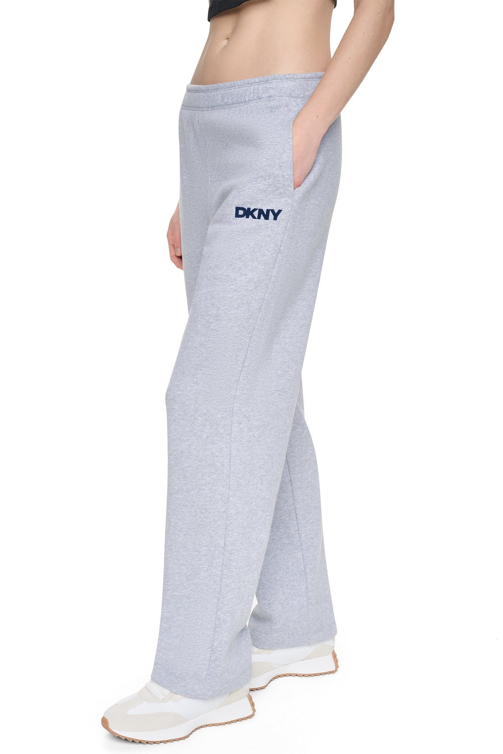 HIGH RISE FLOCKED LOGO RELAXED PANT