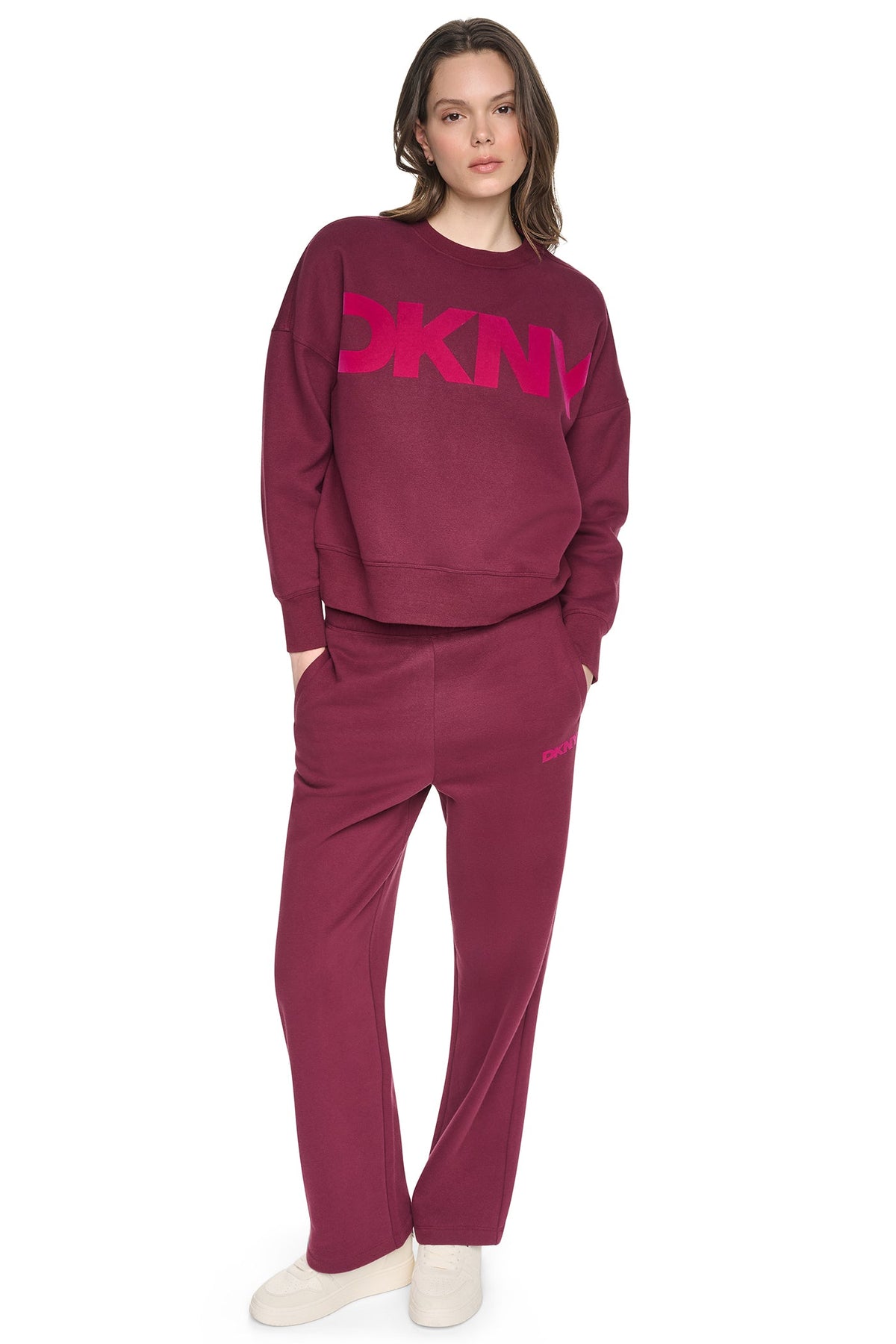 FLOCKED VARSITY LOGO SWEATSHIRT