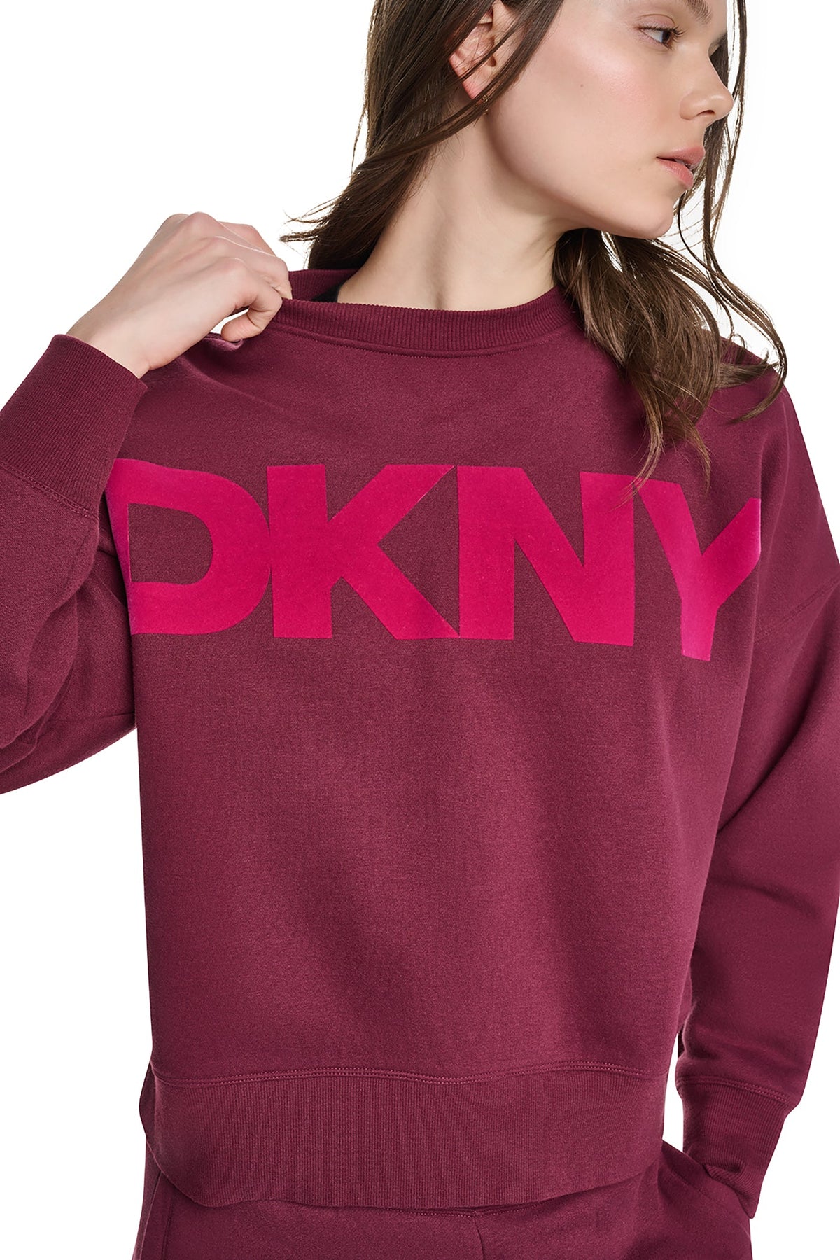 FLOCKED VARSITY LOGO SWEATSHIRT