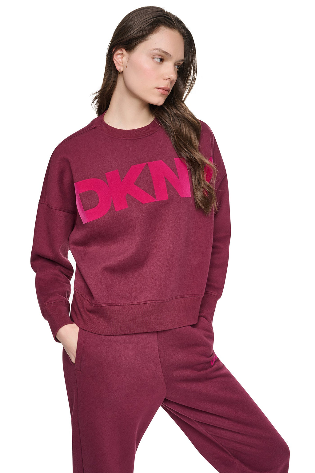 FLOCKED VARSITY LOGO SWEATSHIRT