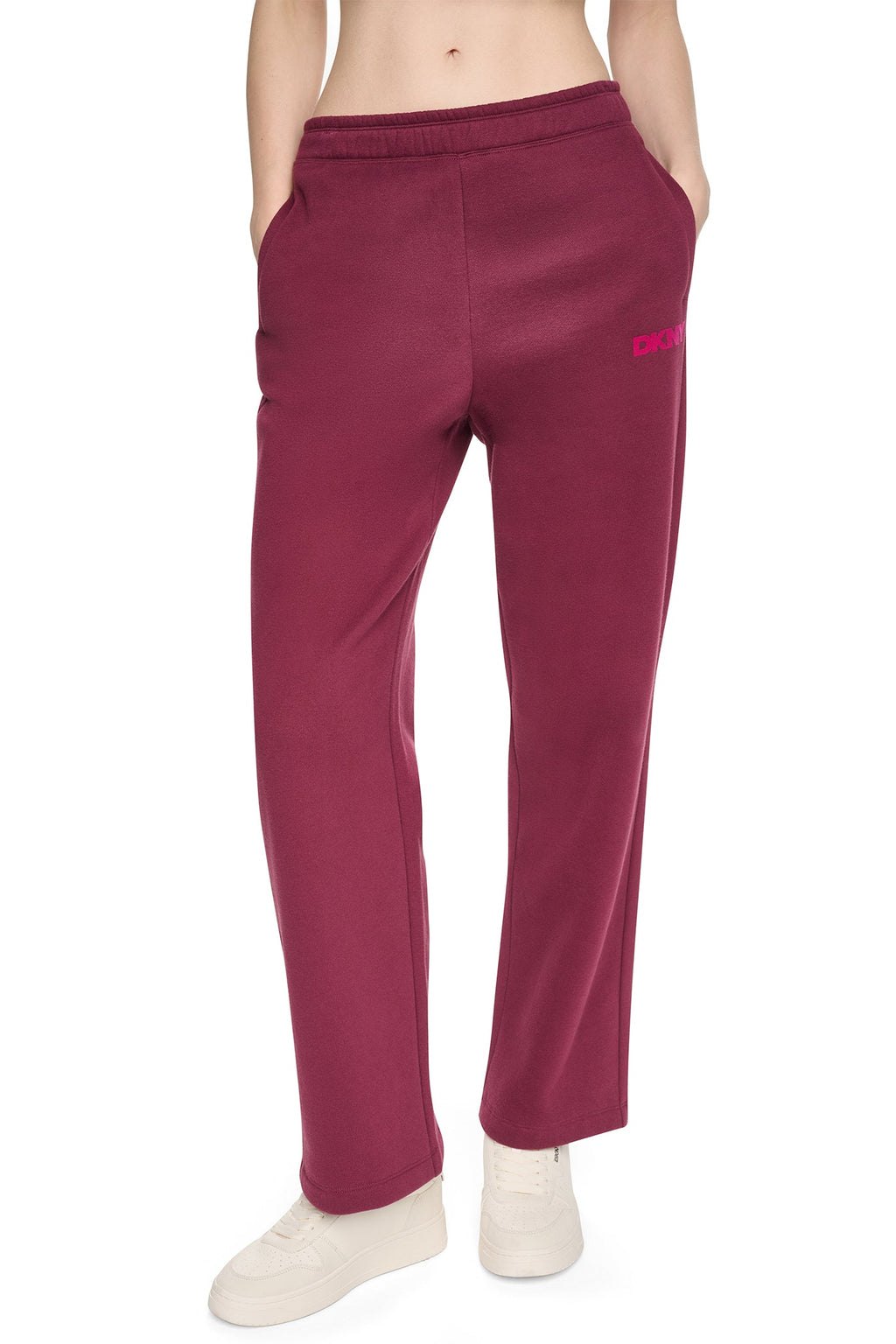 HIGH RISE FLOCKED LOGO RELAXED PANT